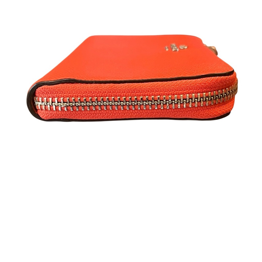 Coach Long Zippered Wallet, salmon red/orange, silver hardware - Picture 3 of 9